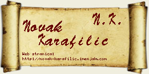 Novak Karafilić vizit kartica